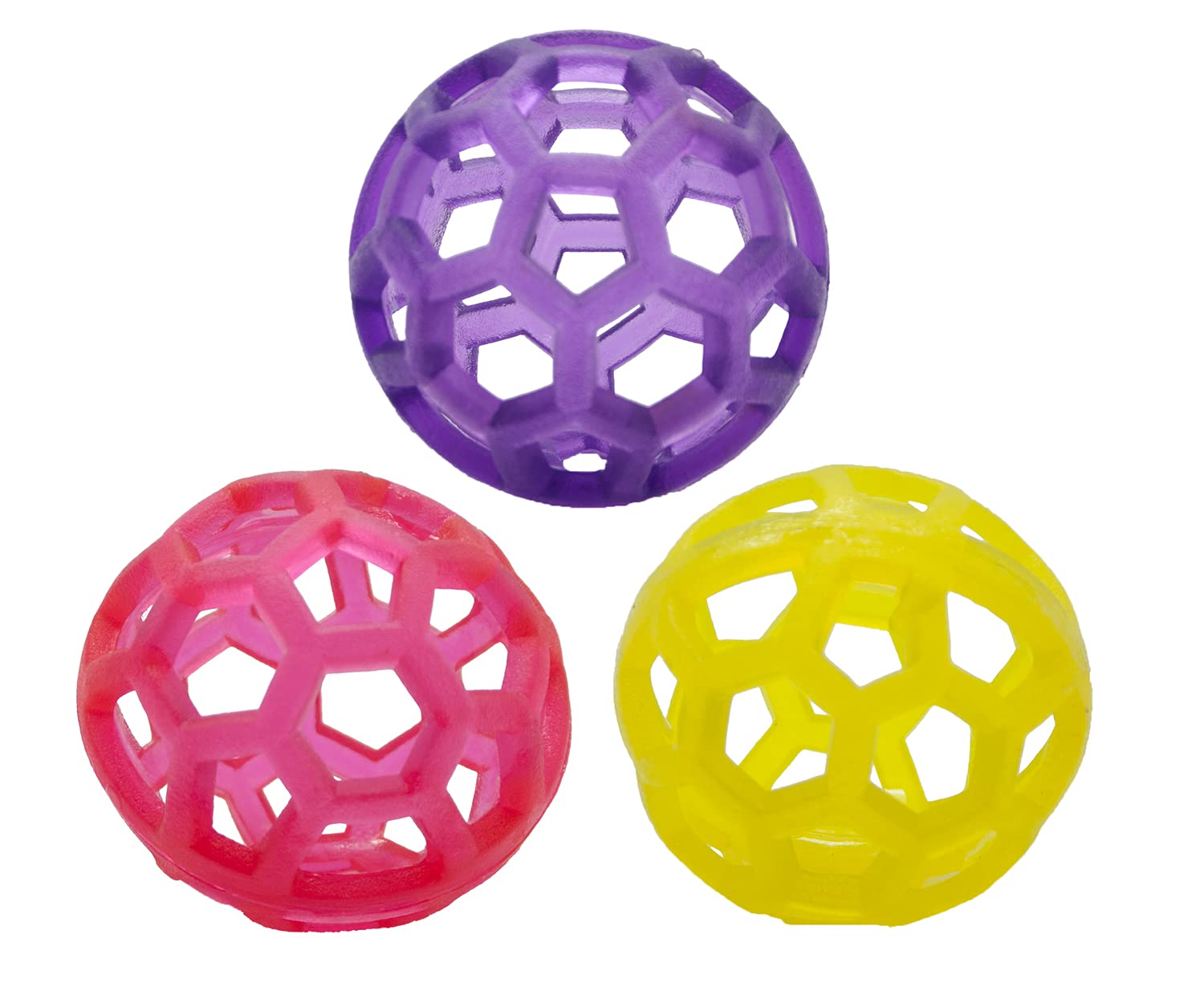 Tuffs TPR Cage Ball Bright and Durable Dog Toy 3.5 inch Diameter - Assorted colours