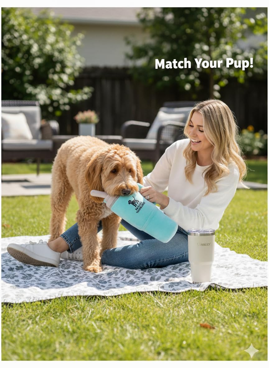 Juguete de peluche arrugado y chirriante para perros, inspirado en la taza Stanley, ideal para perros medianos y grandes (turquesa)