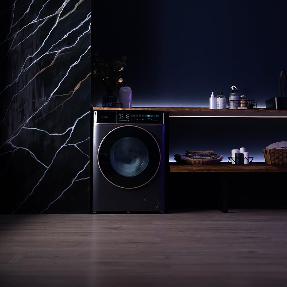 Cecotec Pralka 9 kg Front Bolero Load DressCode 9900 Inverter FullColor Ice Blue A. Wykończenie niebieskie 1400 obr./min, ekran 10.3", 11 programów, falownik, SteamMax, klasa A
