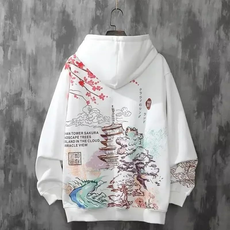 Hooded Sweatshirts for Men Men's Punk Embroidered Harajuku Winter Loose Hoodies3