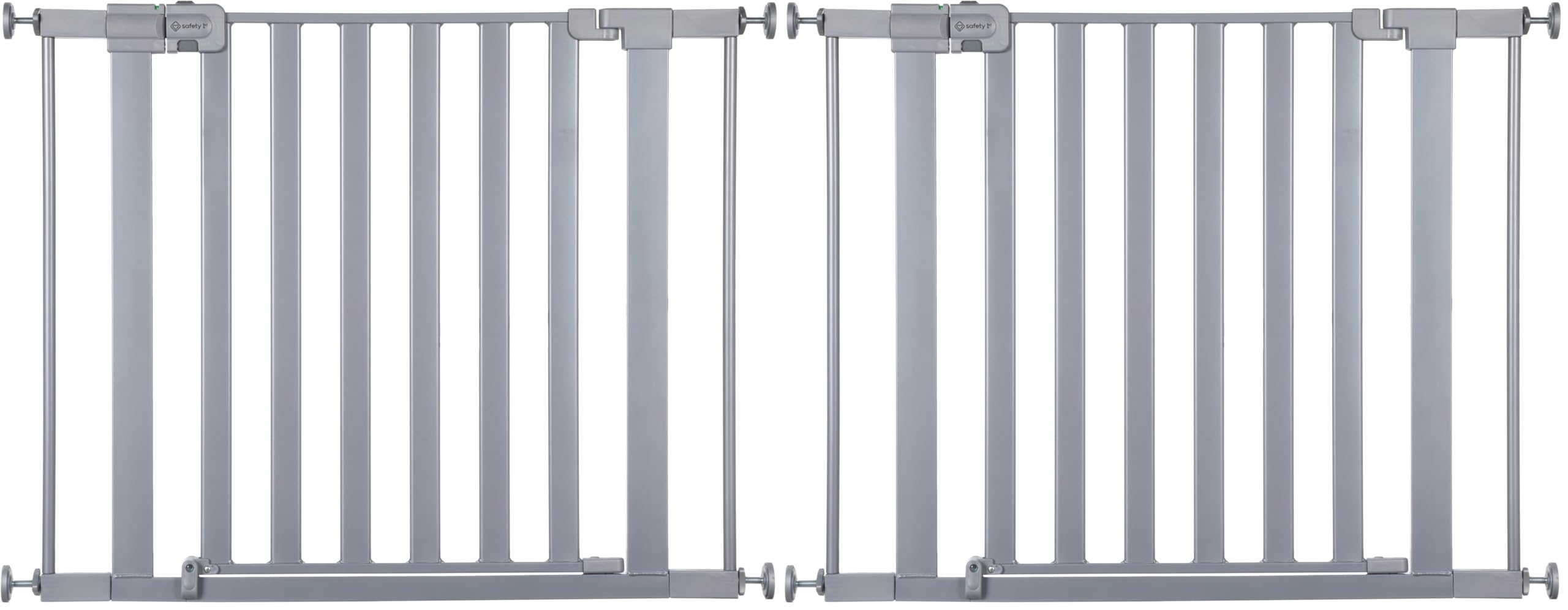 Safety 1st Walk Through Baby Gate with Door, Adjustable Pressure Mount Lift, Dog Gates, Fits 29"-38" Wide, 2-Pack, Silver