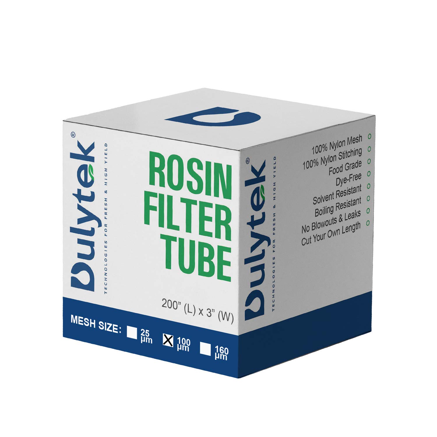 Dulytek Nylon Filter Tube/Sleeve, 100 Micron, 3" x 200" Roll, Dye-Free, Food-Grade, Tailor To Fit Length As You Wish