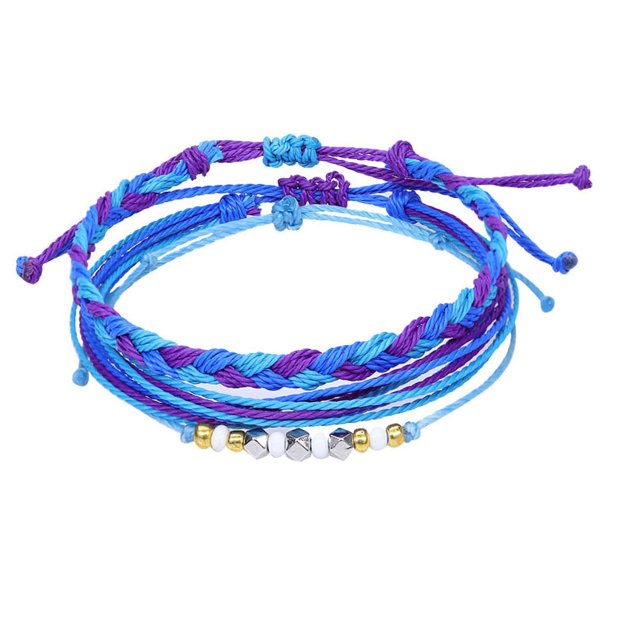 SHERCHPRY 9 Piezas cadena de muñeca pulsera tejida a mano pulsera azul de la amistad joyas pulseira mulher accesorios fiesta s de amistad de conchas cuerda de mano