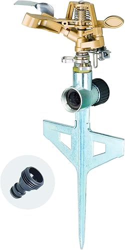 Miniatura 11 de Melnor 65152AMZ - Aspersor pulsante de plástico sobre pico de metal, paquete Amazon de conexión rápida, negro, verde