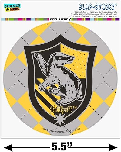 Miniatura 6 de Harry Potter Hufflepuff Plaid Sigil Automotive Car Window Locker Circle Bumper Sticker