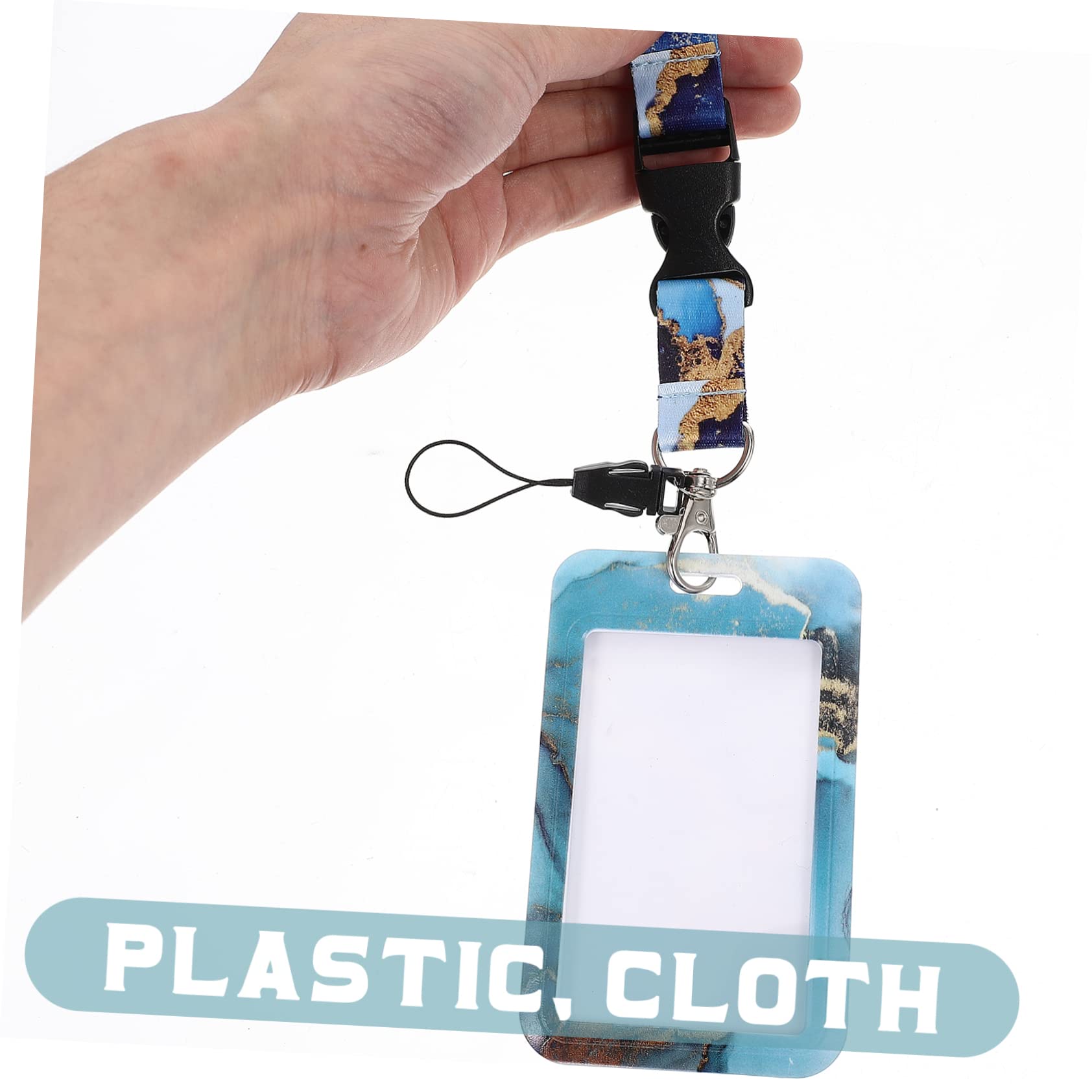 STOBOK 4stücke Bus Card Hanging Cover Badge Holder Wasserdichtes Ausweishüllen Für Id-karten Arbeitskarten Und Studentenausweise Stilvolles Design Grünem Marmor Für Büro Und