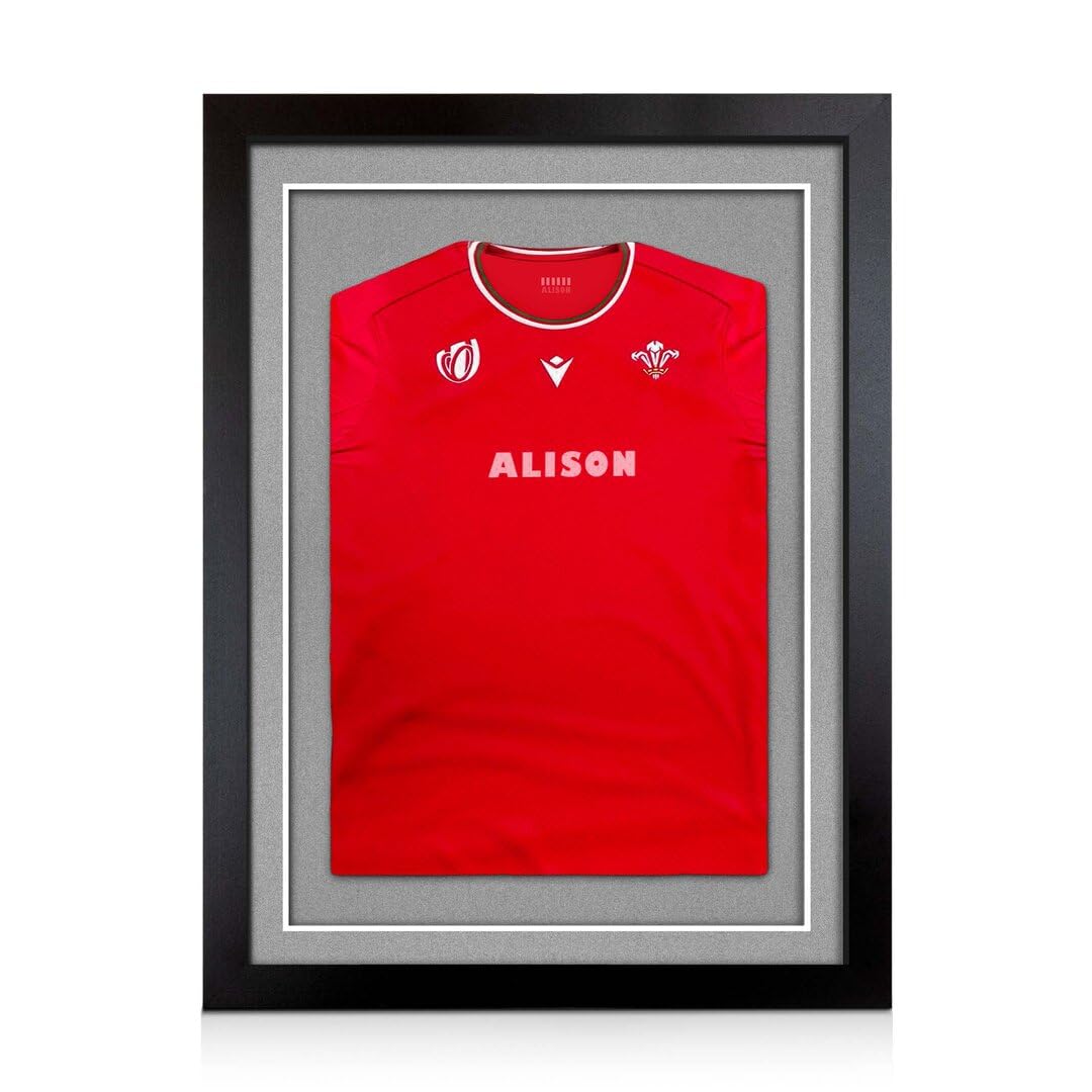 Alison Kingsgate 80×60cm Football Shirt Frame | Deep 3D Box with Silver Mount- 40×58cm Window for Sports Shirt Display | Cricket, Marathon Jersay | DIY Mount Kit with Perspex Front | Matte Black