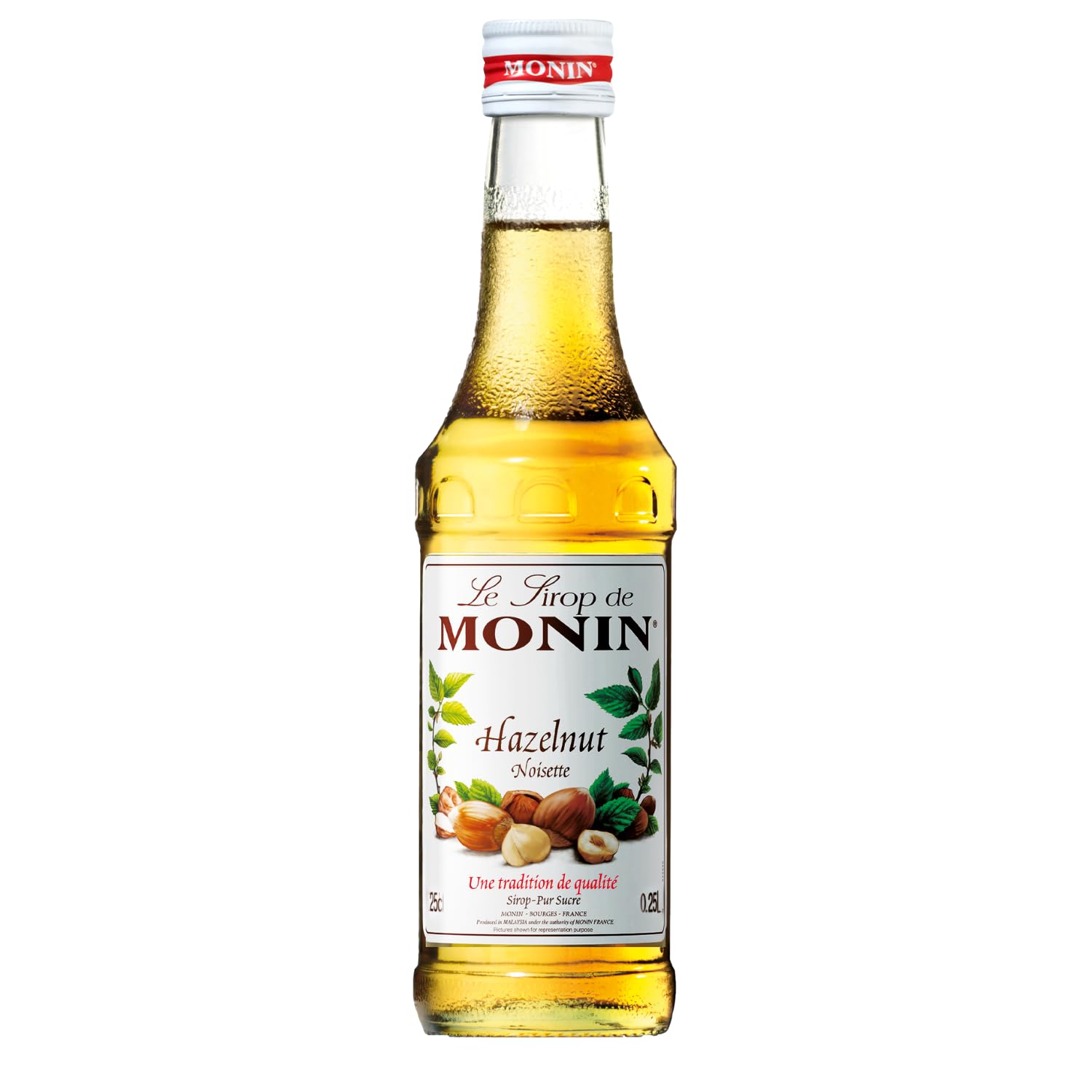 Monin Hazelnut Flavoured Syrup, Light Yellow, Small, 250 Ml, Syrup