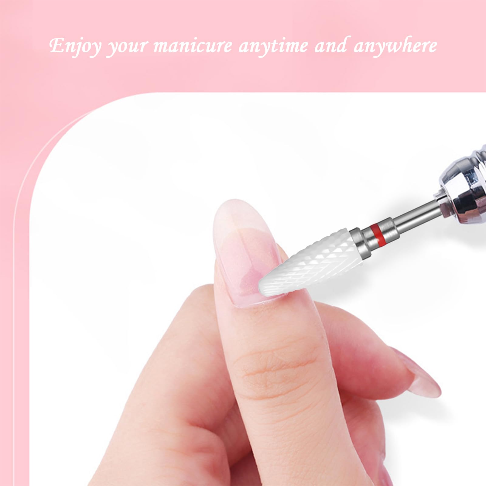 10Pcs Ceramic Nail Drill Bits Set Red Corn-Shaped - Image 2