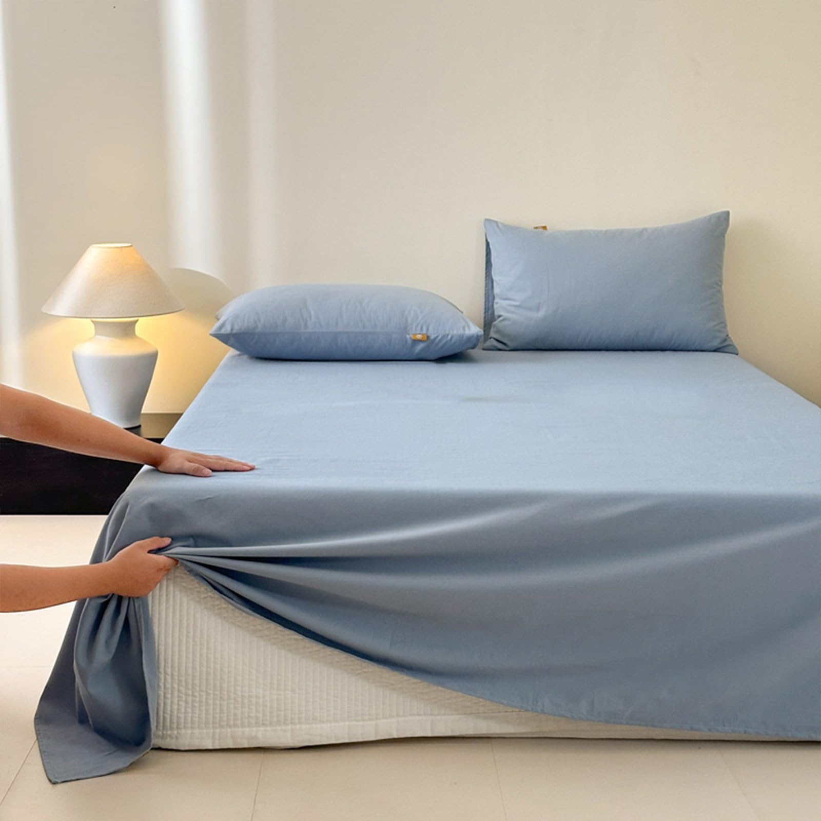 Bettlaken 245x250cm Blau Extra großes Bettlaken