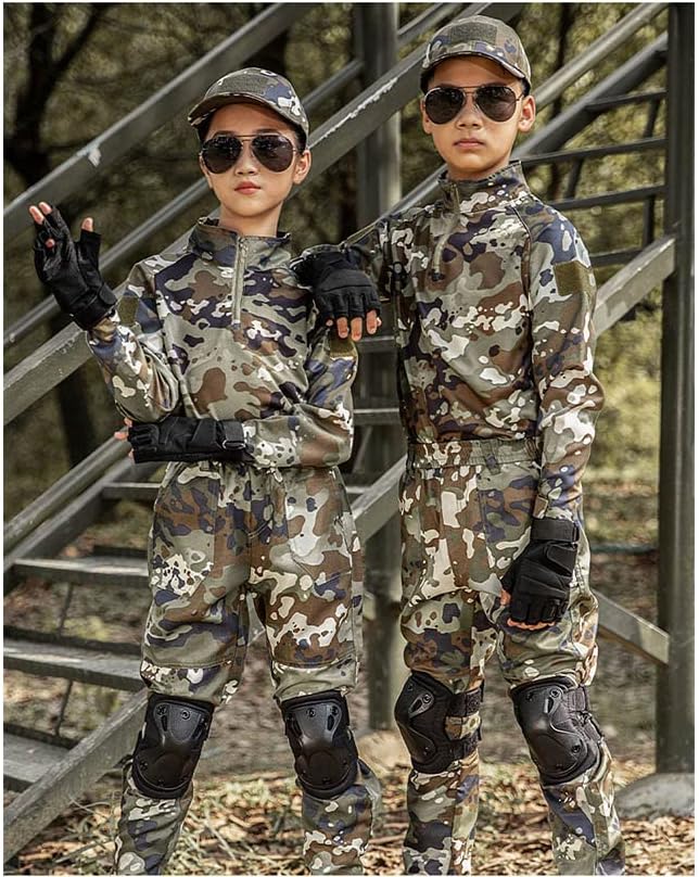 Outdoor Sports Airsoft Shooting Shirt Pants Set Battle Dress Uniform Tactical BDU Set Child Kid Combat Clothing