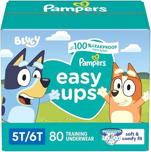 Pampers Easy Ups Pañales de entrenamiento para niños y niñas, 5T-6T (talla 7), 80 unidades