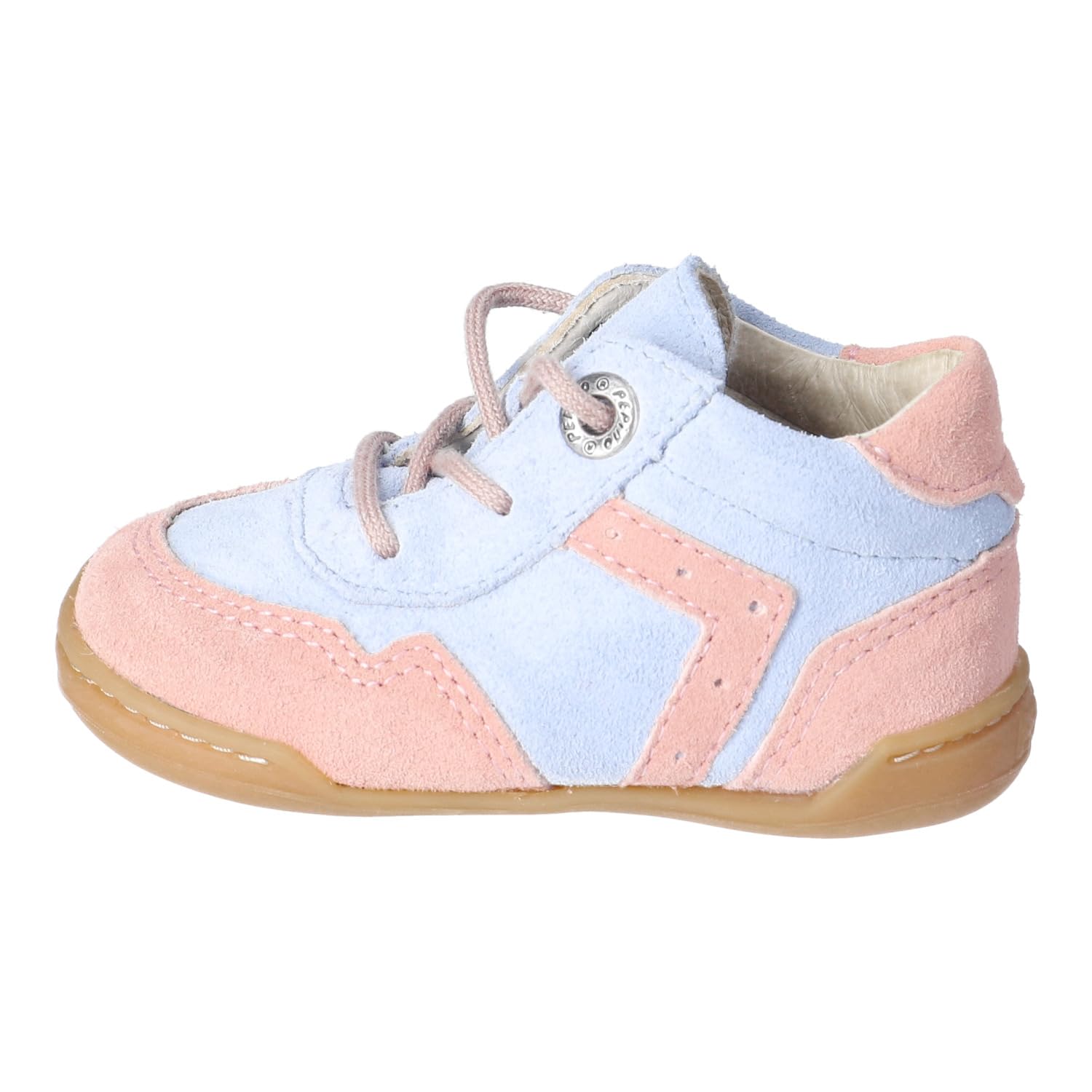 RICOSTA Mädchen Schnürhalbschuhe Eddy, Kinder Lauflernschuhe, Weite: MITTEL, lose Einlage, Barfuß-Schuh, Halbschuhe, Himmel/rosa (120), 23 EU