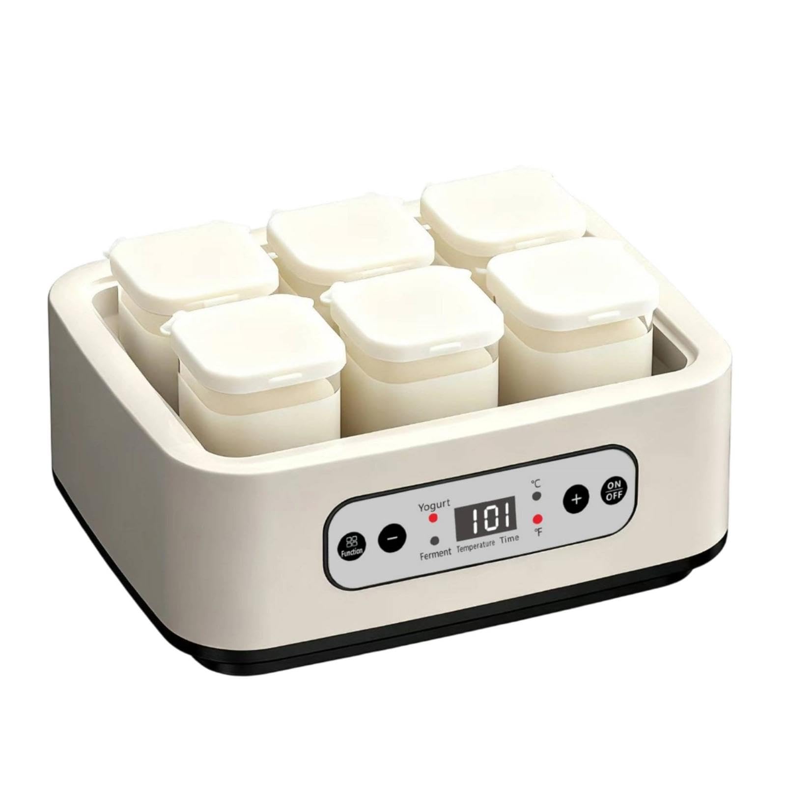 Digital Yogurt Machine Square Cups 6 Cup Yogurt Maker T | Digital Yogurt Machine Square Cups 6 Cup Maker Transparent Cover Fermented Dairy Pp Glass-image-0