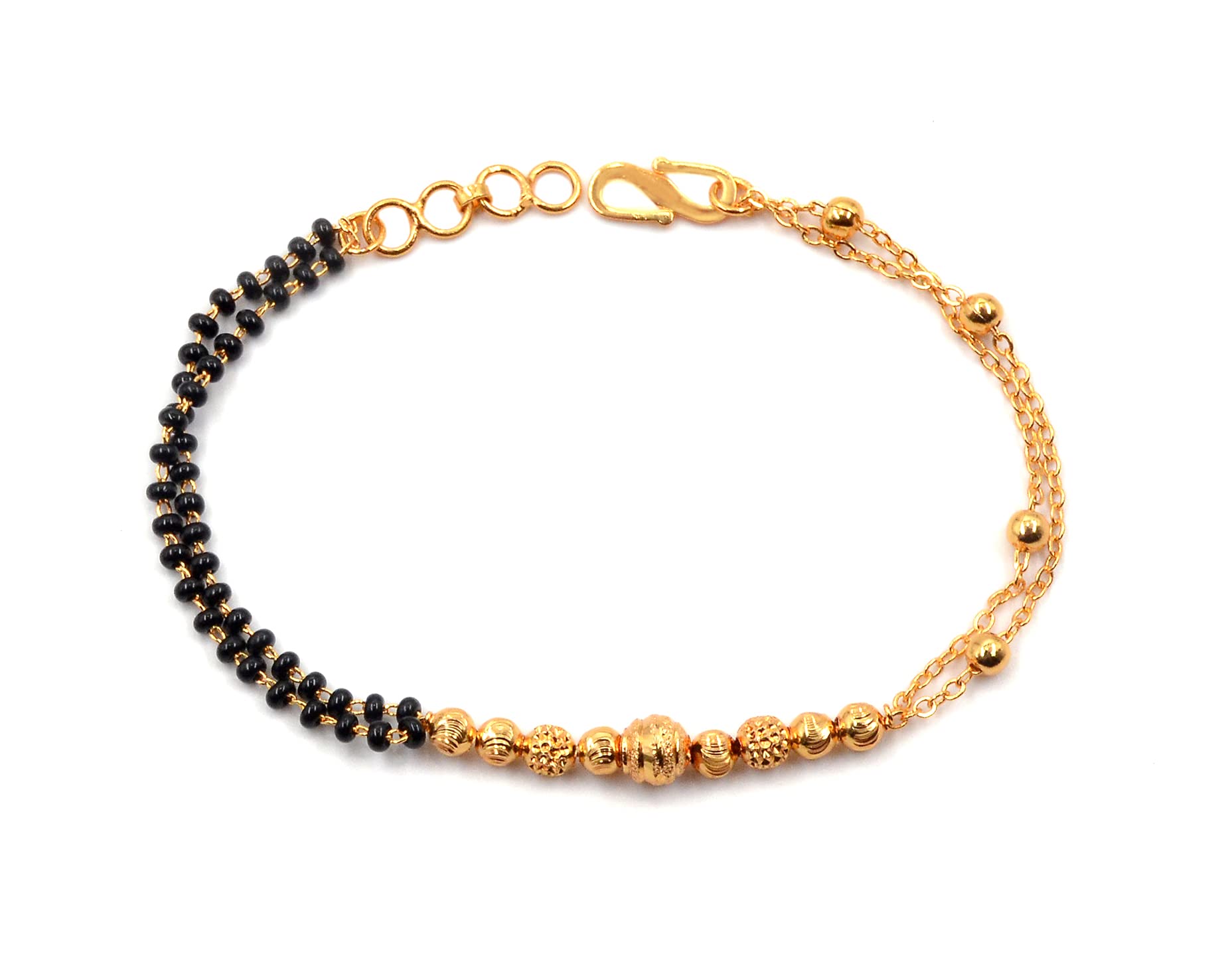 JHB Gold Plated Bracelet hand Mangalsutra Bracelet For Women (B08NGKCJMQ) Amazon Price History, Amazon Price Tracker