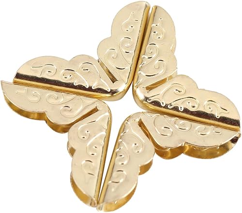 GLOGLOW 100 protectores de esquina de libro, cubierta de álbum de 0.55 x 0.11 pulgadas para álbum de fotos vintage, color bronce