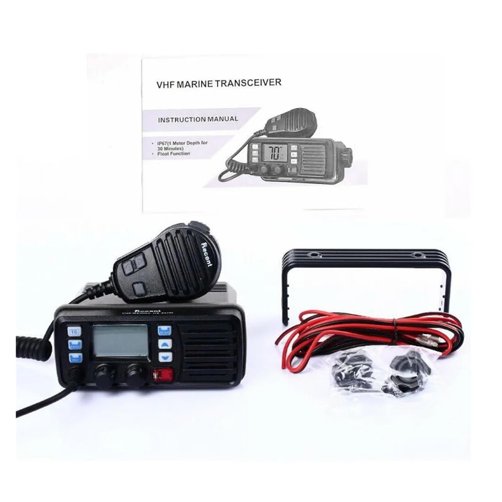 RS-507 Morska stacja radiowa 25W Wysokiej mocy VHF Marine Band Walkie Talkie Wodoodporny 2-kierunkowy radiowy mobilny nadajnik-odbiornik Do użytku przemysłowego i zewnętrznego(RS-507 Add Cable)