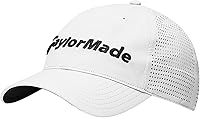 TaylorMade 2026 LiteTech Golf Hat - White Adjustable, Lightweight Breathable Design for Cool Comfort on the Course