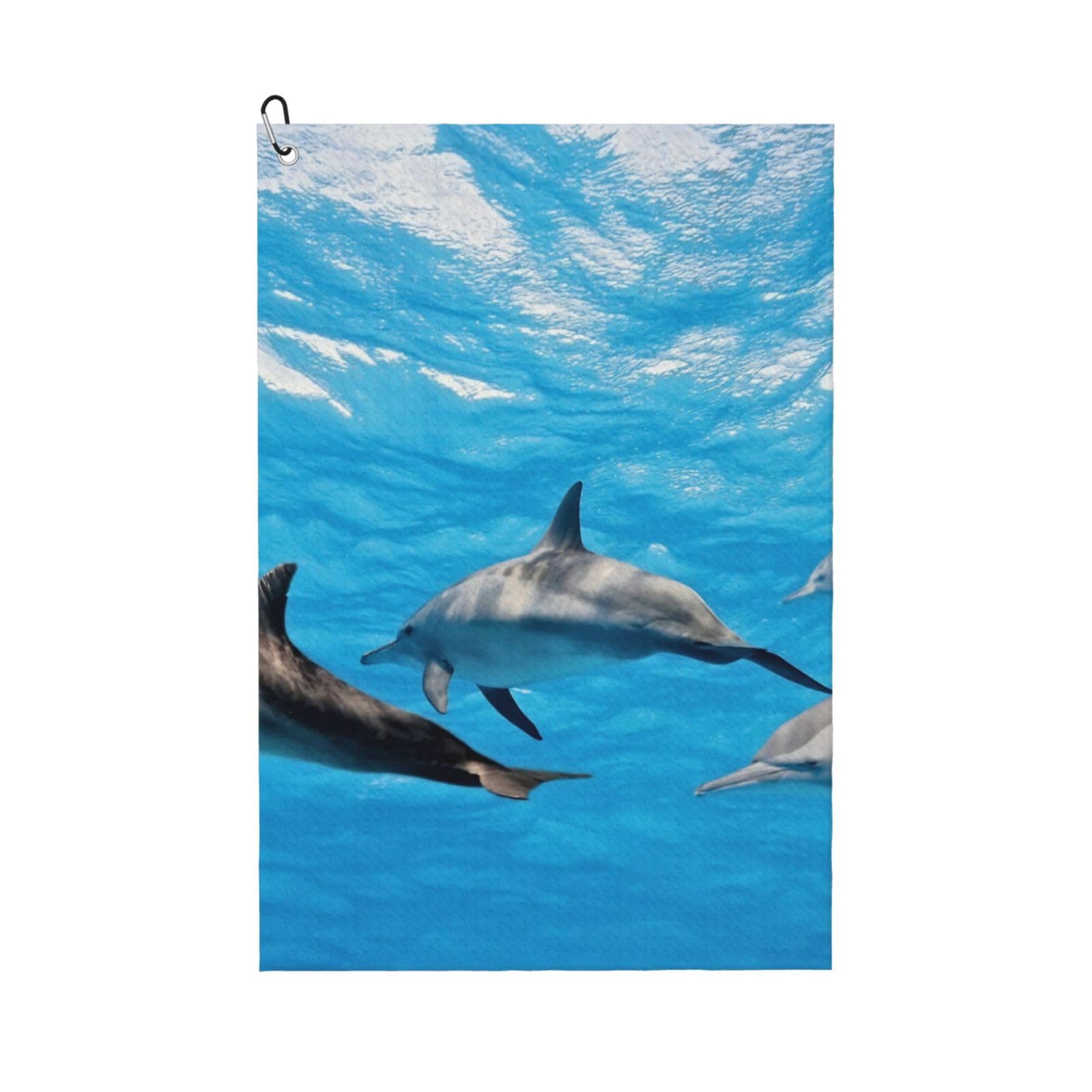 Hnnkloy Dolphin, 16x24 in Portable Waffle Golf Towels with Carabiner Clip for Golf Bag
