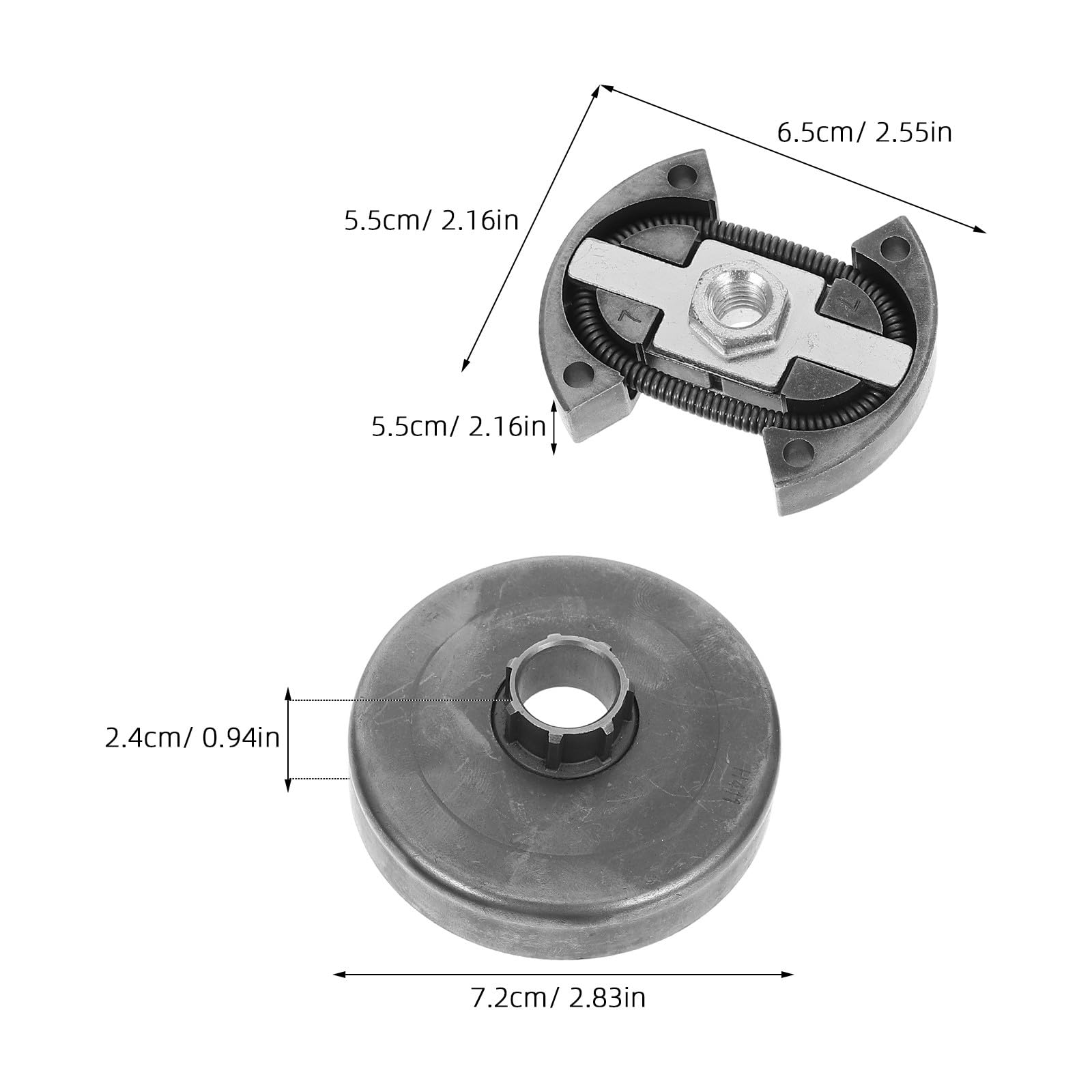 Lurrose 1 Set Kit Puleggia Cinghia Tamburo Frizione - Kit Pignone Tamburo Trasmissione Motosega Compatibile con HUS50 55 51 154 - Tendicatena Regolatore Cerchio Pignone Cuscinetto a Rulli per