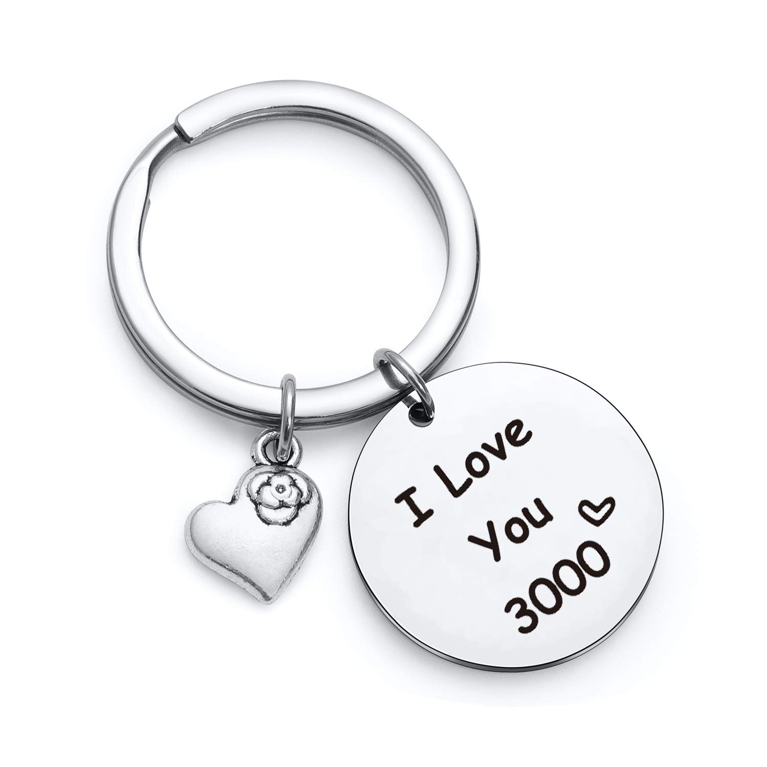 TzrNhm BlossomI Love You 3000 Keychain Iron Man Fan Keyring for Dad Mom Husband Couples and Family Members