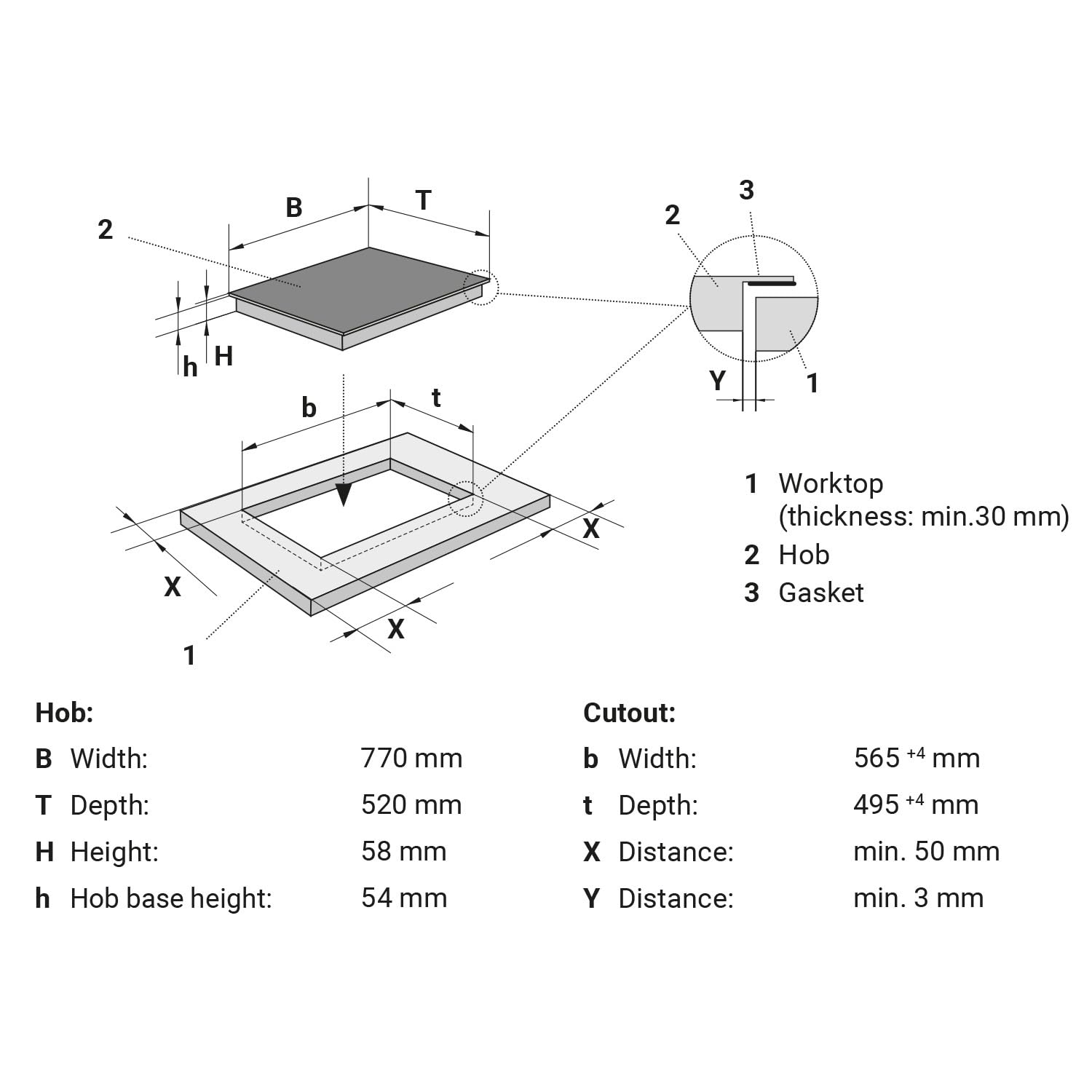 KKT KOLBE | Piano cottura a induzione 77 cm autonomo | Senza cornice | 4 zone di cottura | 9 livelli di potenza | Riscaldamento rapido Booster | Touch Slider | Timer di spegnimento | IH87704RL