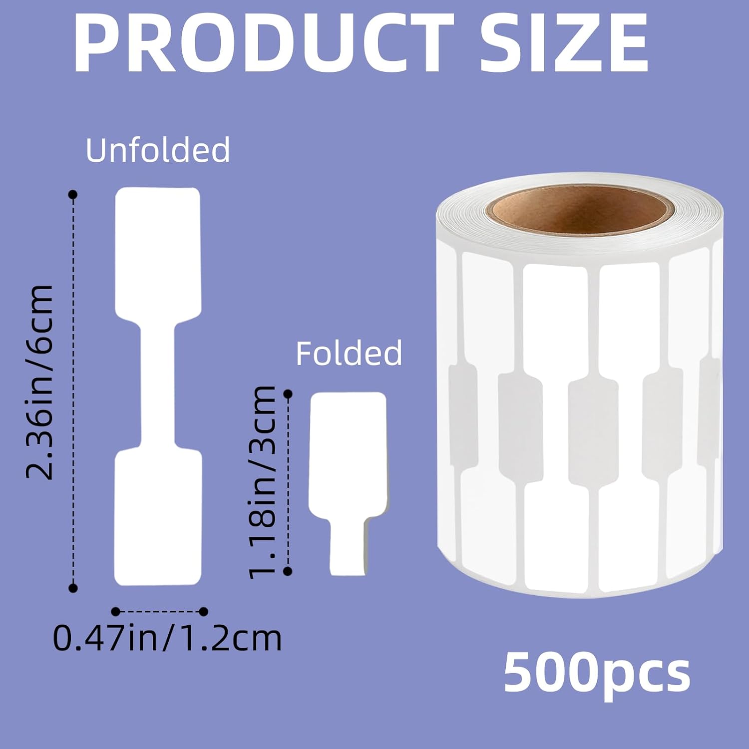 500 Pieces/Roll Self-Adhesive Blank Jewelry Price Tags,White Blank Jewelry Price Labels Rectangle Shape Necklace Earring Bracelet Ring Display,Selling Display Quick Peel Off image 3