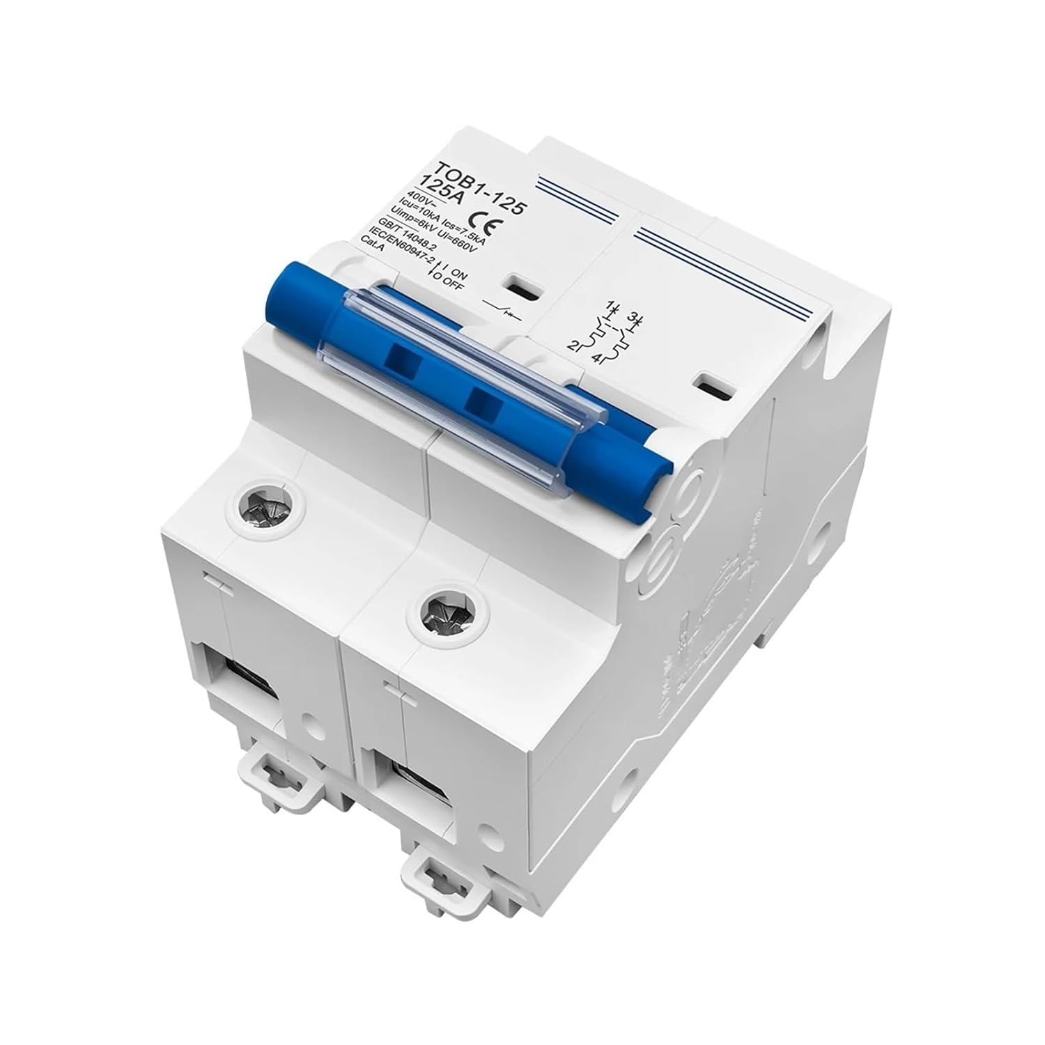 TOB1-125 MCB 2P 80A 100A 125A 220V 400V Miniature Circuit Breaker 10kA 1Psc(100A)