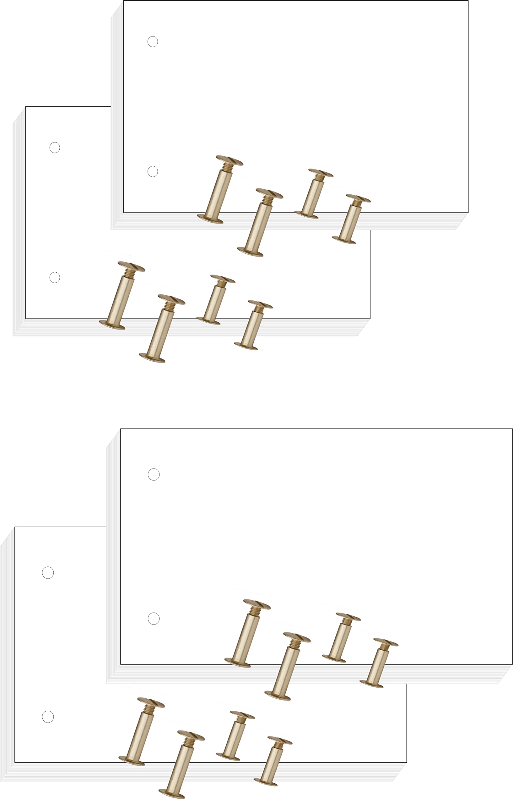 IMPRINT Flip Book Set of 2 Sizes of 2 Flip Book each ie. 2.5 x 4.5 Inch & 3 x 5 Inch With 2 Sizes of Binding Screws with Each Book