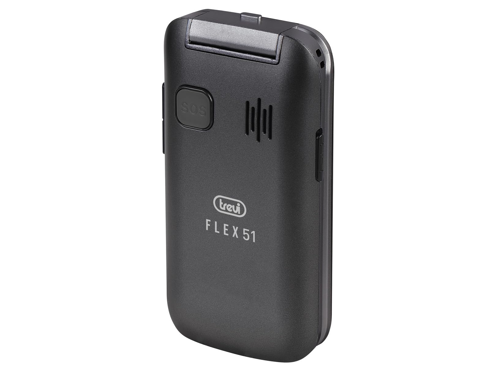 Trevi FLEX 51 Telefono Cellulare a Conchiglia per Anziani, Ricarica Veloce USB Type-C e Batteria Lunga Durata, Presa Cuffie 3.5mm, Tasti Grandi, Tasto SOS, Memoria Espandibile, Cellulare Semplice 2G