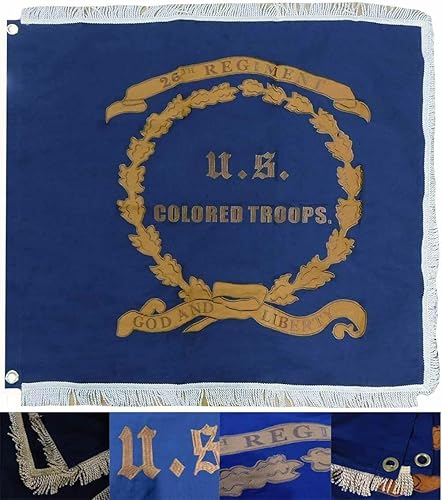 Premium 38x38 Embroidered USCT 26th Regiment Cotton Fringe Flag 38"x38"