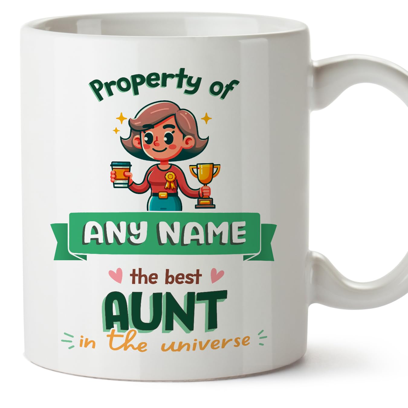 MUGFFINS Aunt Mug - in English - Property of - Funny Gift - Ceramic 11oz Mug — image 1