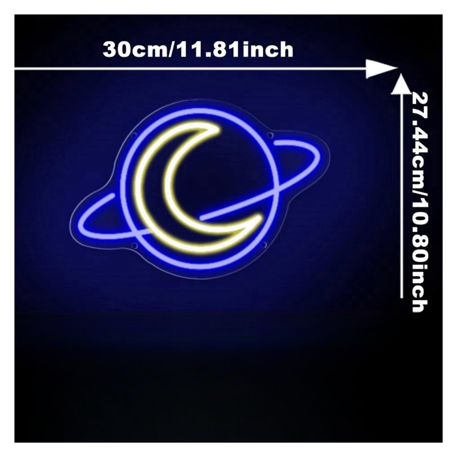 Decoración Lámparas Luces De Neón De Luna, Luces Nocturnas Regulables Alimentadas Por USB Para Sala De Juegos, Decoración De Luces Colgantes De Pared De Tienda 27.44cmx30cm