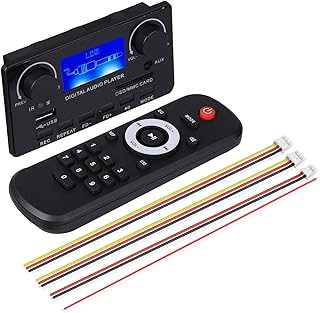 Knadgbft 1Set Bluetooth 5.0 MP3 Decoder Board Support Handsfree Recording FM DC 12V MP3 WMA WAV APE FLAC Audio Amplifier Board Audio Decoder Plastic