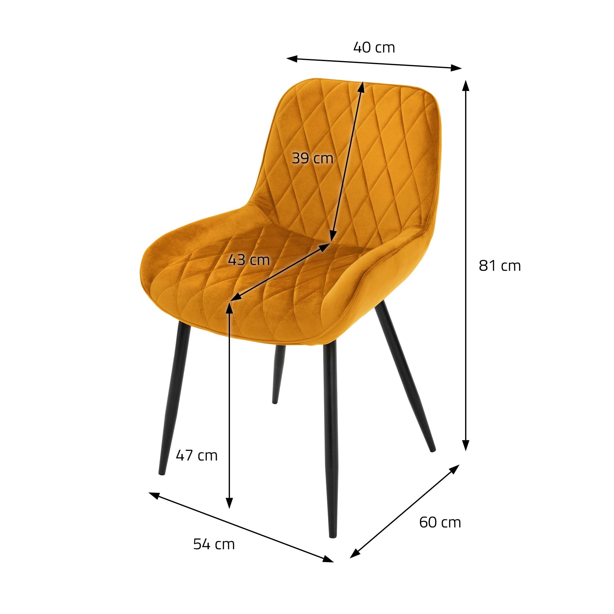 ML-Design 2X Sillas de Comedor Ocre Estilo Retro Asiento Tapizado Aspecto de Piel Sintética Patas de Metal Negras con Respaldo y Apoyabrazos Sillón Moderno para Salón Oficina Dormitorio Cocina