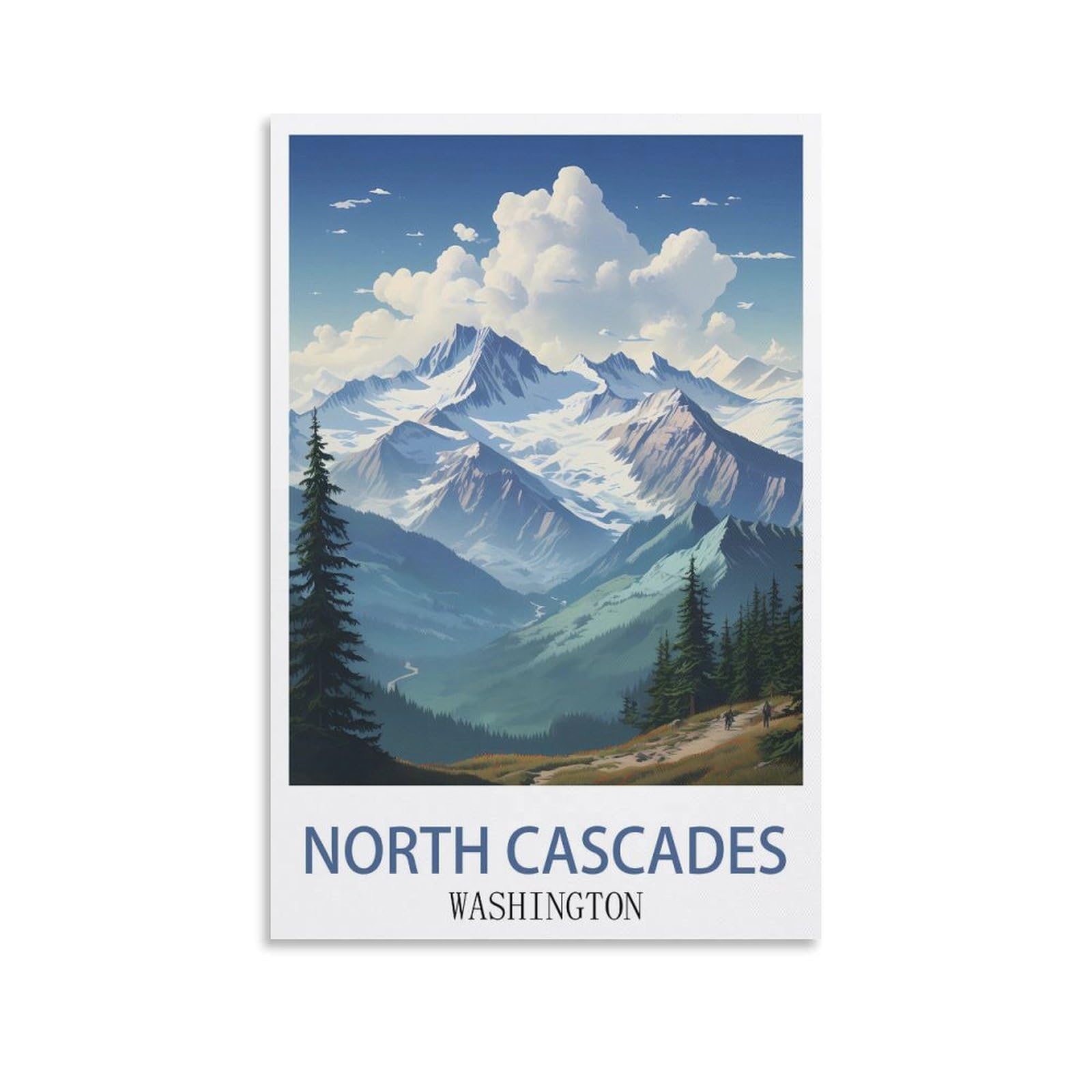 EZMLFA 5D Diamond Painting Kits,North Cascades Washington,Diamond Painting Kits for Beginners Round Full Drill Painting with Diamonds Gem Art for Home Wall Decor 50x60cm