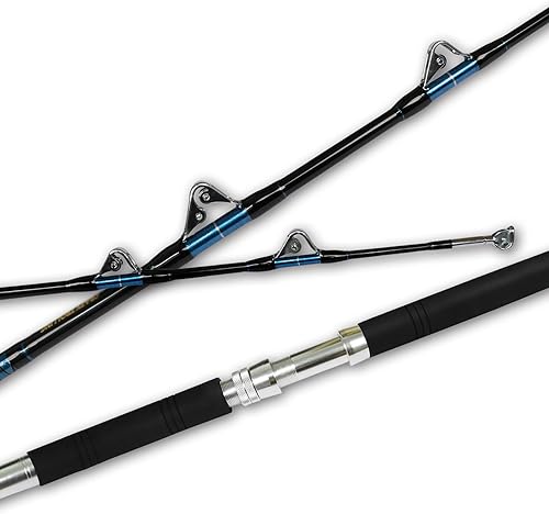 Fiblink caña de pesca de agua salada por curricán convencional para bote con todas las guĂas de rodillo muy potente 5 pies 1 pulgada Fiblink caña de pesca de agua salada por curricán convencional para bote con todas las guĂas de rodillo muy potente 5 pies 1 pulgada