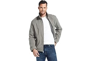 Men's weatherproof Classic Stand Collar Breathable Mesh-Lined Microfiber Windbreaker Jacket
