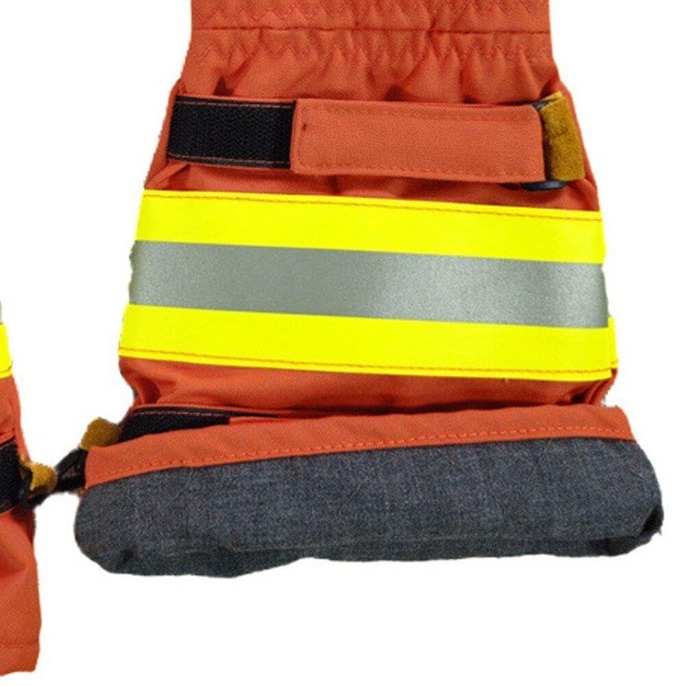 Guanti Antincendio, Guanti Professionali per Vigili del Fuoco, Resistenza Calore E Resistenza alla Fiamma, Guanti Lavoro di Sicurezza a Maniche Lunghe con Striscia Riflettente