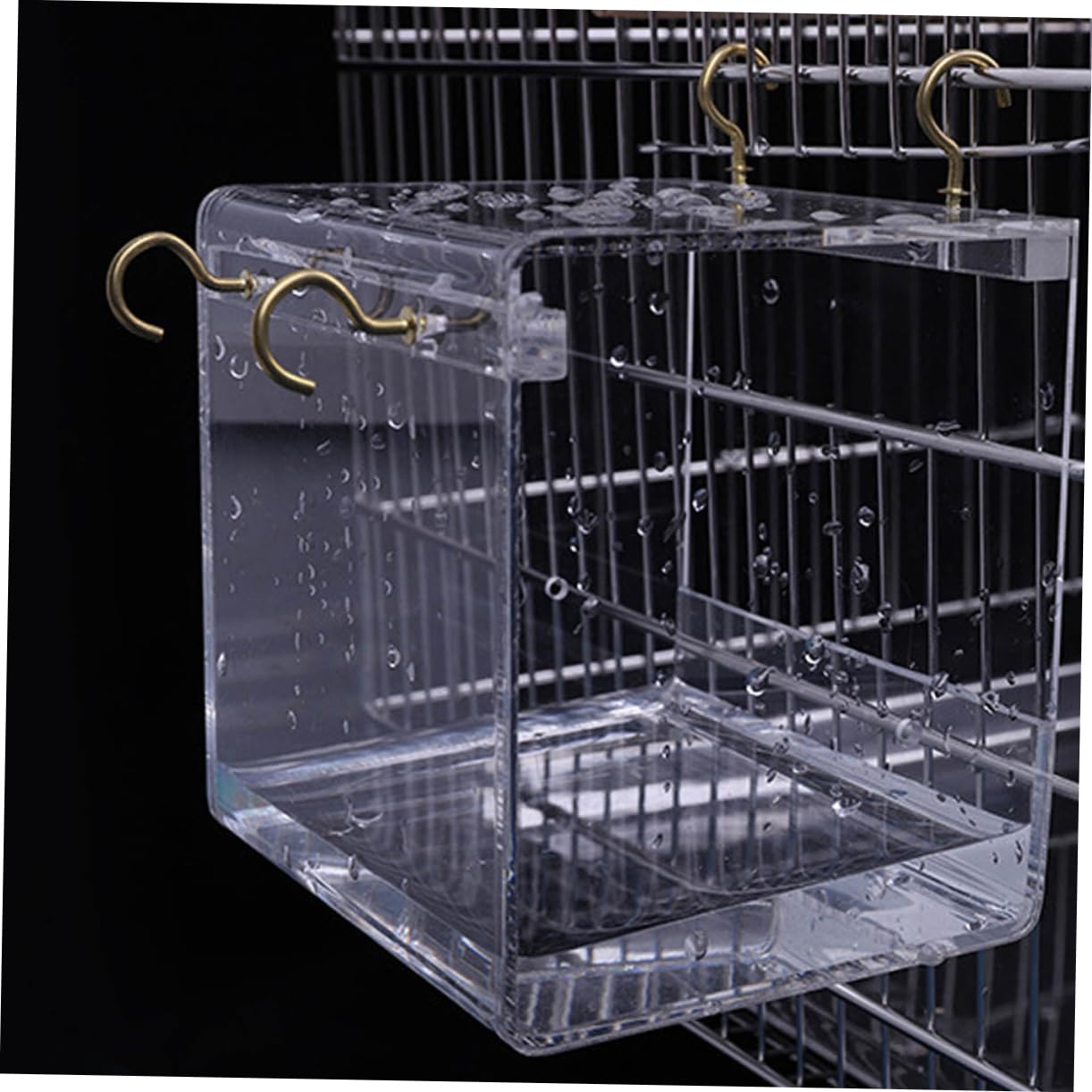 VANZACK Bagnetto per Uccelli Coperto Vasca Trasparente per Pappagalli e Canarini Adatta per Gabbie Facile da Installare Materiale Resistente