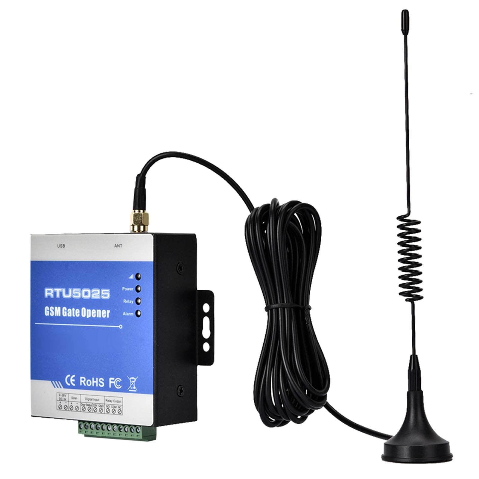 GSM RTU5025 Garagentoröffner mit Fernbedienung, GSM Gate Opener 1000, historische Steuerung, Alarm 2G/3G/4G, Überwachungsrelais für die Alarmanlage, Garagentoröffner (blau)
