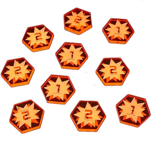 LITKO Fichas Space Fighter de segunda edición  Compatible con Star Wars X-Wing Miniatures Game  Paquete de 10 (1-2 fichas de daño)