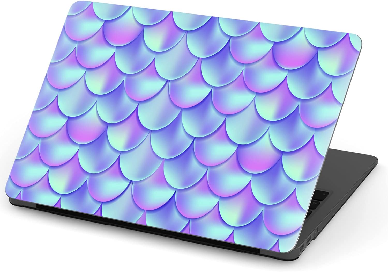 Mertak Hard Case Compatible with MacBook Pro 16 14 Air 15 13 inch M3 M2 M1 Mac 2024 2023 2022 2018 Plastic Scales Pattern Mermaid Fish Simple Clear Laptop Touch Bar Protective Geometric Cover Cute