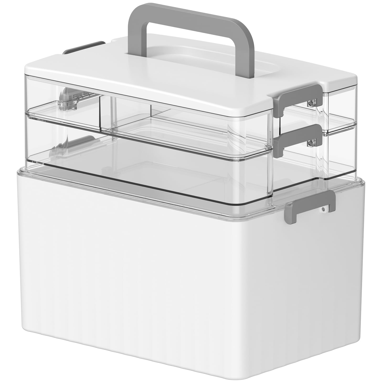 Lifewit Empty Medicine Storage Organiser with Handle, Extra-Tall 3-Tier