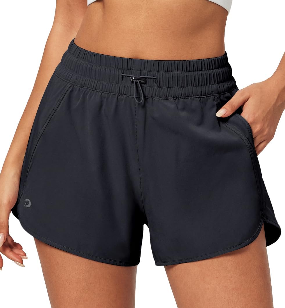 IUGA Stretchy Running Shorts for Women with Liner Quick Dry High Waisted Athletic Shorts Dolphin Workout Shorts with Pockets - Image 2