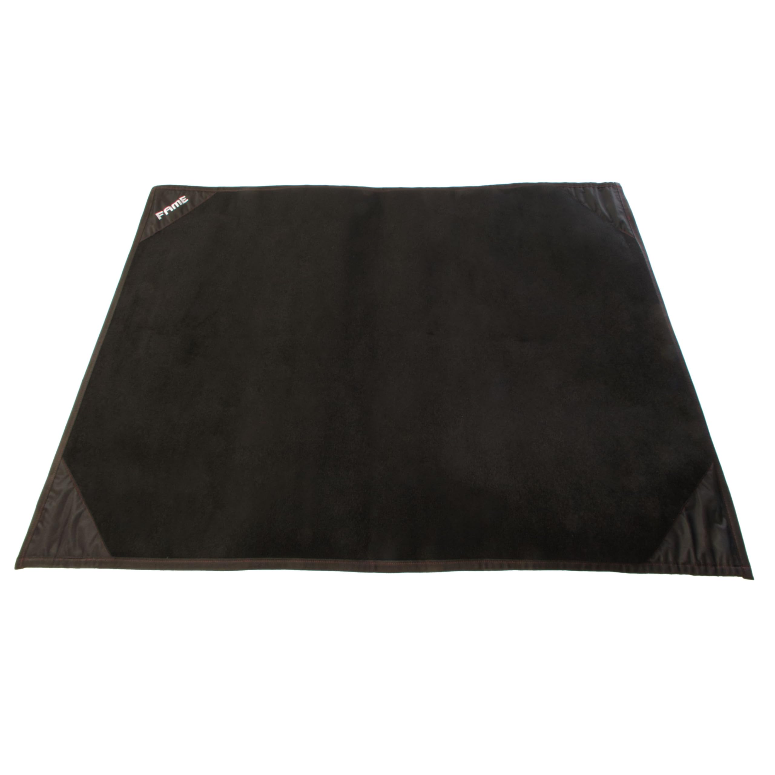 Fame Professioneller Drum Teppich, 180x120cm, Schwarz, Nylon, Gummierte Unterseite, Verstärkter Rand, Ideal für Akustische und Elektronische Schlagzeuge, Einfacher Transport, Schont Untergrund