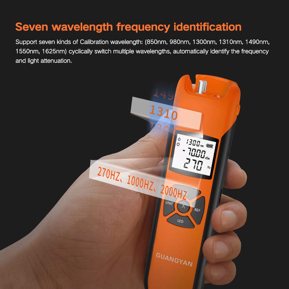 Weytoll Photometre Fibre Optique Mesure Précise Auto-Étalonnage, Batterie Lithium Rechargeable Enregistrement Automatique Chargement USB