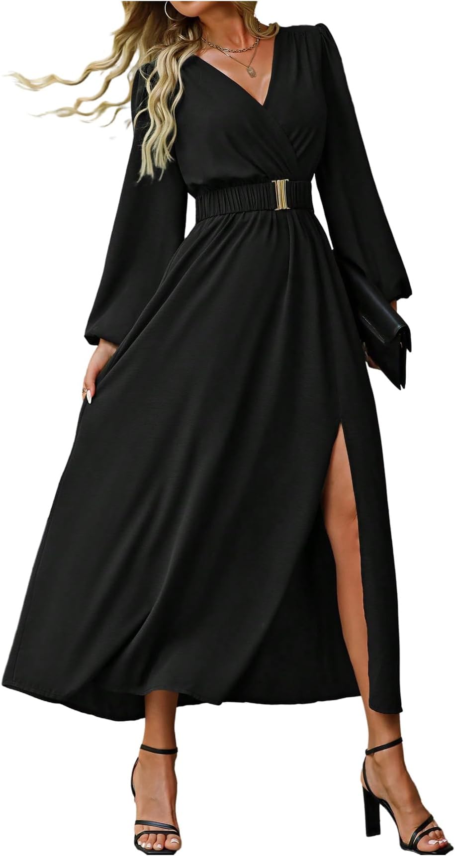 Spring Long Sleeve Formal Dresses 2026 Gowns Evening Party Cocktail Dress Elegant Split Wrap Ruffle Wedding Guest Dresses