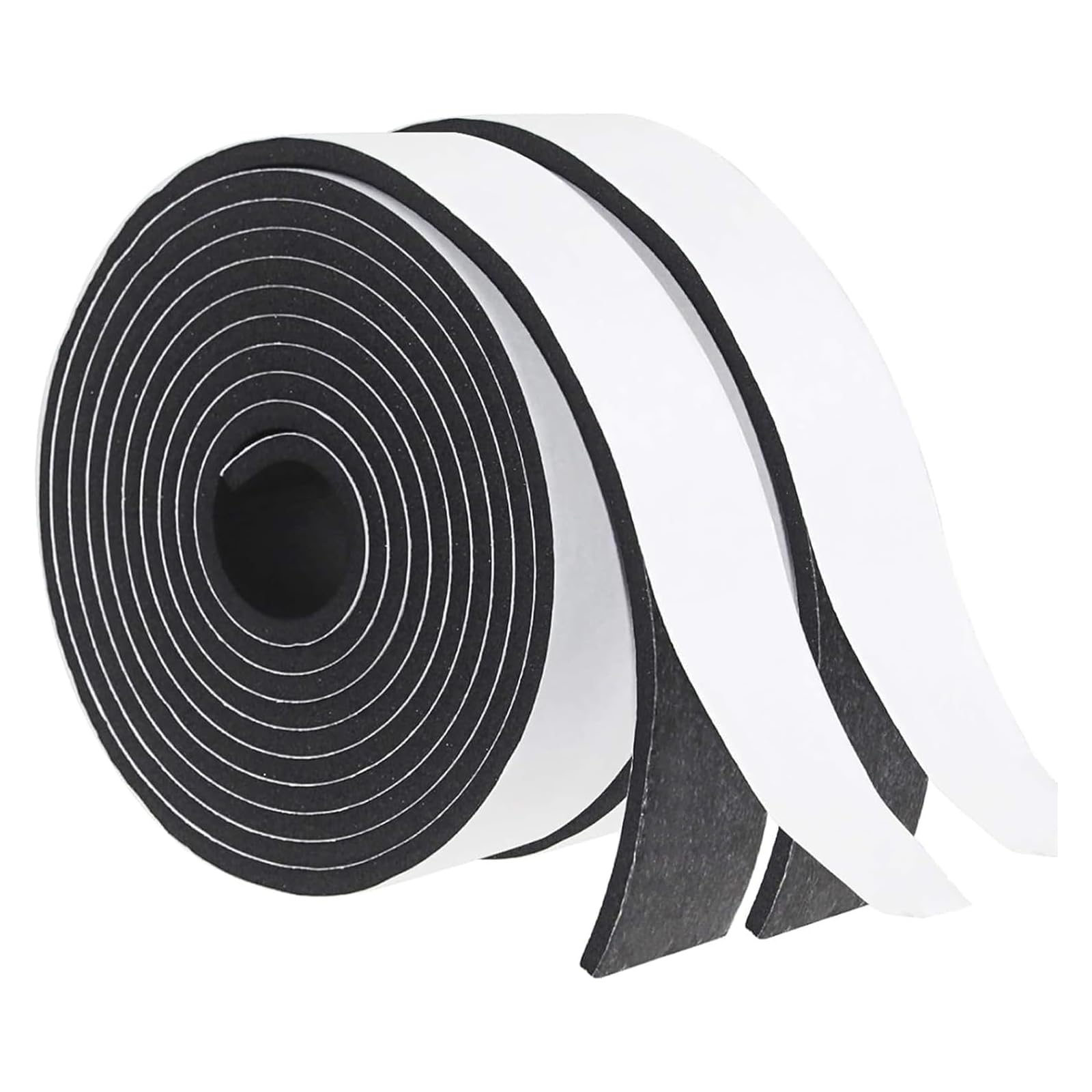 Foam Insulation Tape Self Adhesive,50mm(W) x10mm(T) x 2m(L),2pcs Weather Strip Foam Tape,Door Window Draught Excluder, Door Insulation Strip,Window Insulation,Soundproof, Anti-Collision,Shockproof