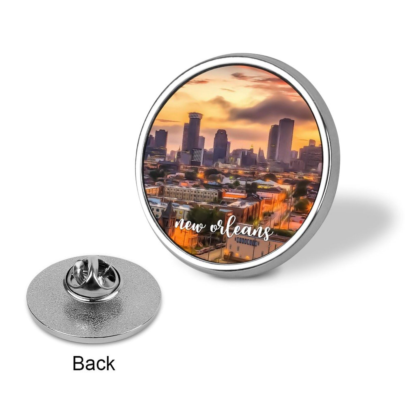 Emaille-Anstecknadeln New Orleans Pins für Rucksäcke Stadt Staat Heimatstadt Button Pins Stadtbild Stadt Skyline Pins Lustiges Reisegeschenk Skyline Baunadeln für Jacken Rucksäcke Kleidung